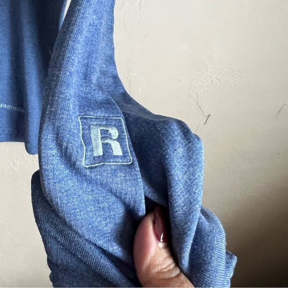 Patagonia Vintage R1 Waffle Pullover Quarter ZipSky Blue Polar Tec Sweater - Picture 4 of 5